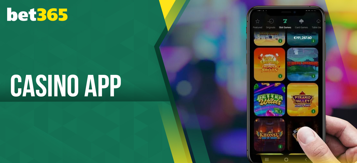 Visión general de la sección de casino online de Bet365 para usuarios de la app de Perú