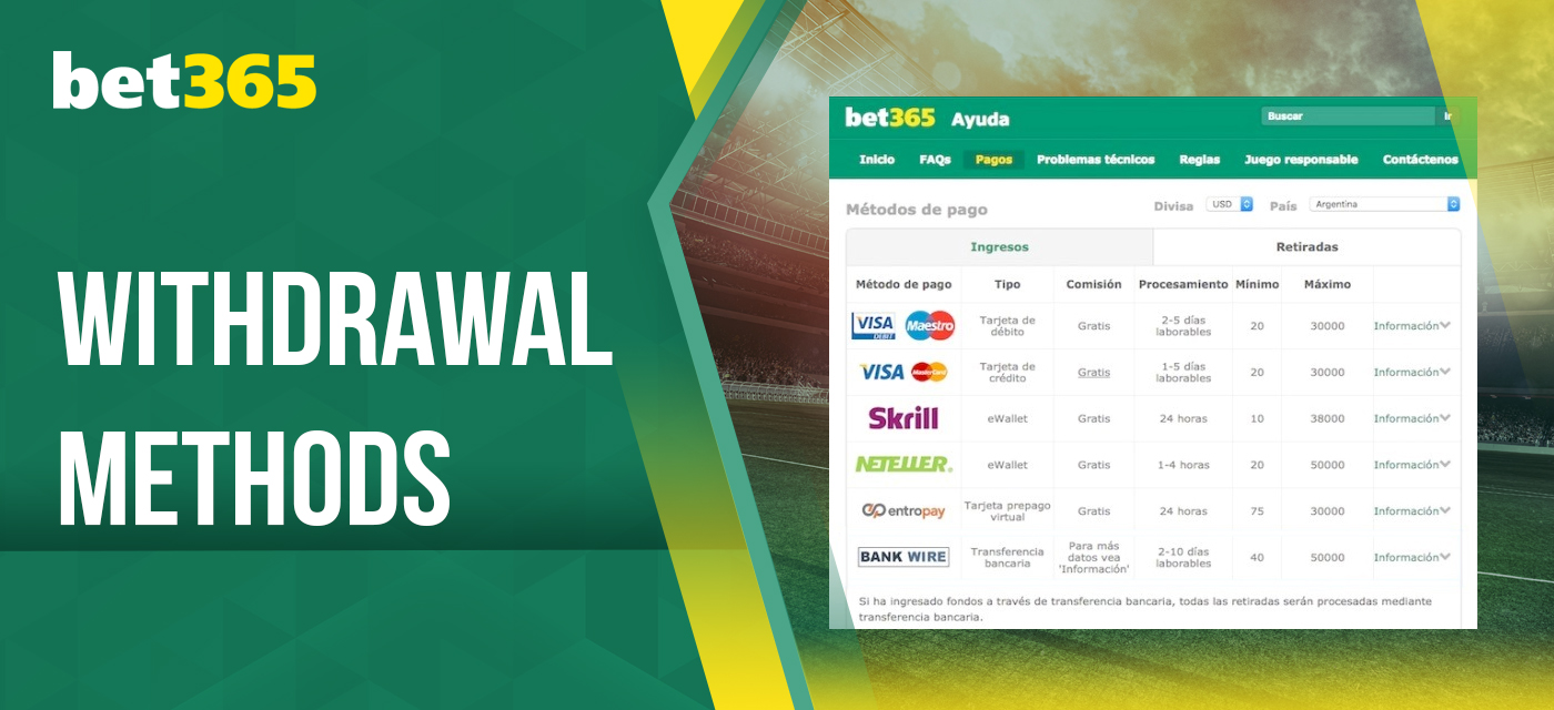 What methods are available for withdrawing GBP from bet365 in Peru?