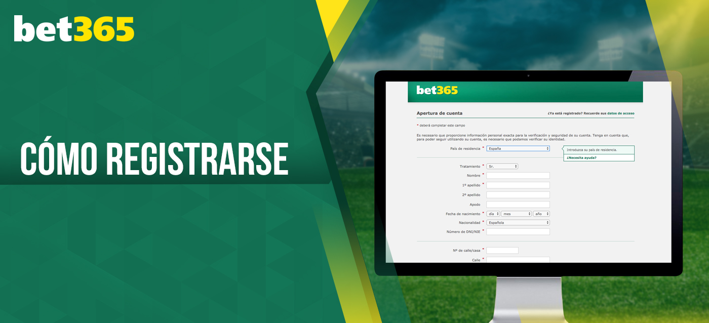 Cómo registrar una nueva cuenta en bet365