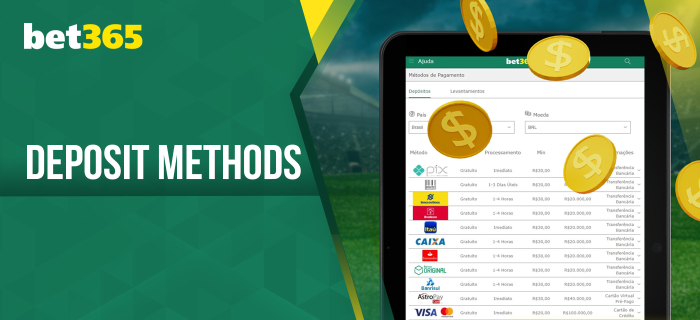 Methods available for Peruvian users to deposit at bet365 