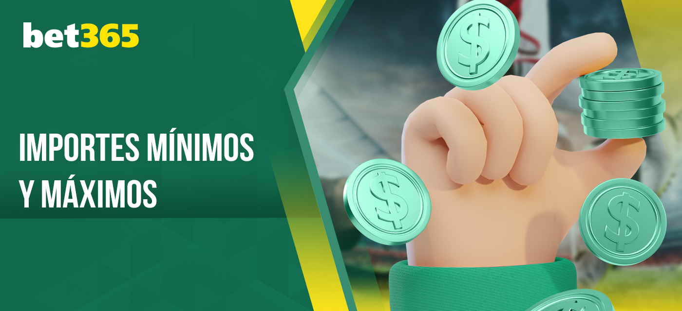 Cantidades mínimas y máximas disponibles para retirar fondos de bet365