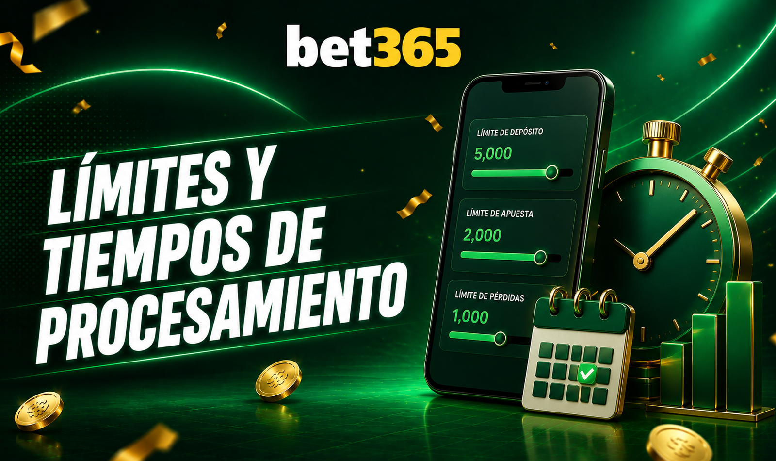 Límites y tiempos de procesamiento Bet365 para depósitos y retiros

